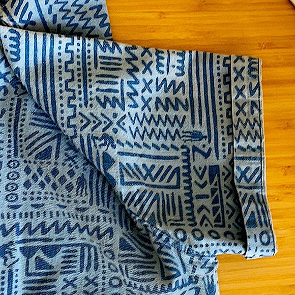 Printed Denim Short Sleeved button up - Picture 5 of 5